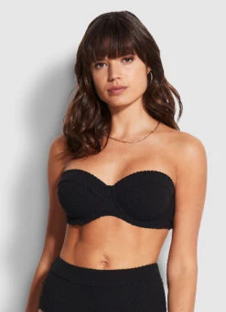 Riviera Bustier Bra - Black