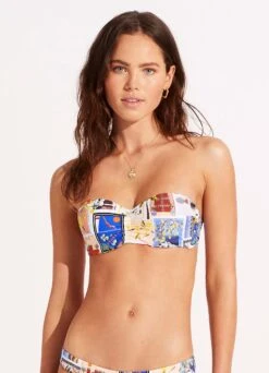 On Vacation Bustier Bandeau Bikini Top - Azure 8 On Vacation Bustier Bandeau Bikini Top - Azure -Fashion Swimwear Store 30574 022 Azure 4