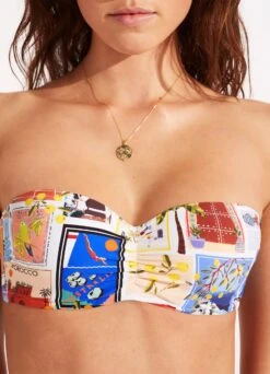 On Vacation Bustier Bandeau Bikini Top - Azure 11 On Vacation Bustier Bandeau Bikini Top - Azure -Fashion Swimwear Store 30574 022 Azure 7