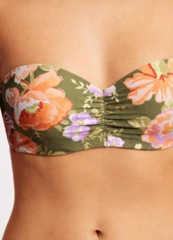 Paradise Garden Bustier Bandeau - Avocado -Fashion Swimwear Store 30574 960 Avocado 5