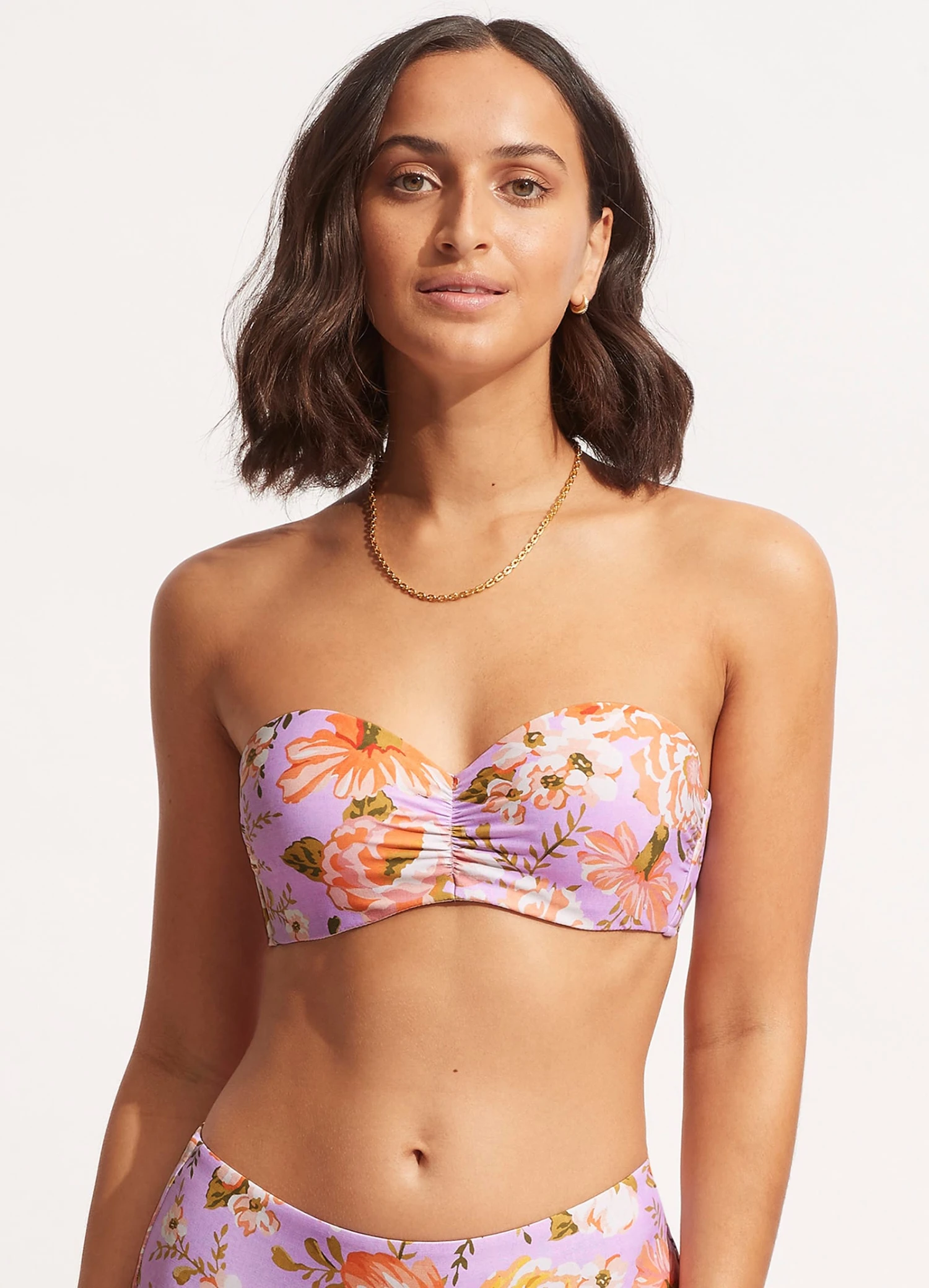 Paradise Garden Bustier Bandeau - Lilac 4 Paradise Garden Bustier Bandeau - Lilac - Image 2