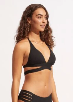 Seafolly Collective Halter Bra - Black 12 Seafolly Collective Halter Bra - Black -Fashion Swimwear Store 30645 942 Black 3