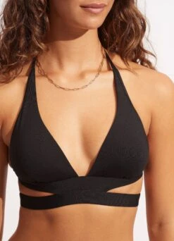 Seafolly Collective Halter Bra - Black 14 Seafolly Collective Halter Bra - Black -Fashion Swimwear Store 30645 942 Black 5