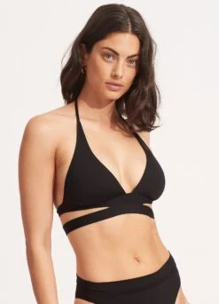 Seafolly Collective Halter Bra - Black 15 Seafolly Collective Halter Bra - Black -Fashion Swimwear Store 30645 942 Black 6
