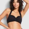 Seafolly Twist Soft Cup Halter - Black -Fashion Swimwear Store 30806 065 Black 1