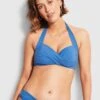 Seafolly Twist Soft Cup Halter - Marina Blue 1 Seafolly Twist Soft Cup Halter - Marina Blue -Fashion Swimwear Store 30806 065 MarinaBlu 1