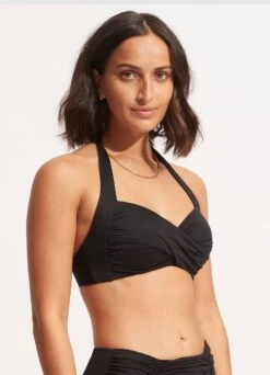 Seafolly Collective Twist Soft Cup Halter -Fashion Swimwear Store 30806 942 Black 3