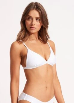 Essentials Fix Tri Bra- White 9 Essentials Fix Tri Bra- White -Fashion Swimwear Store 30969 640 White 3