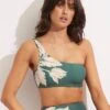 Fleur De Bloom One Shoulder Top - Evergreen 1 Fleur De Bloom One Shoulder Top - Evergreen -Fashion Swimwear Store 31018 983 Evergreen 2