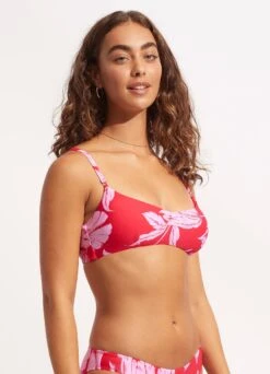 Fleur De Bloom Bralette - Chilli Red 8 Fleur De Bloom Bralette - Chilli Red -Fashion Swimwear Store 31173 983 Chilli 20Red 3