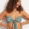Wild At Heart Twist Tie Front Bandeau - Evergreen 2 Wild At Heart Twist Tie Front Bandeau - Evergreen -Fashion Swimwear Store 31187 988 Evergreen 1