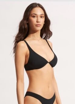 Seafolly Collective Split Underwire Bra - Black 9 Seafolly Collective Split Underwire Bra - Black -Fashion Swimwear Store 31216 942 Black 3