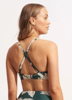 Fleur De Bloom Wrap Front F Cup Bra - Evergreen 10 Fleur De Bloom Wrap Front F Cup Bra - Evergreen -Fashion Swimwear Store 31219F 983 Evergreen 4