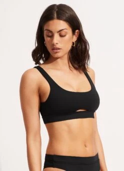 Seafolly Collective Tank Bra - Black -Fashion Swimwear Store 31254 942 Black 3