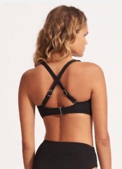 Seafolly Collective DD Double Wrap Front Bra - Black 9 Seafolly Collective DD Double Wrap Front Bra - Black -Fashion Swimwear Store 31275DD942 Black 4