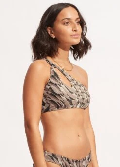 Poolside One Shoulder Top - Sepia -Fashion Swimwear Store 31305 954 Sepia 4