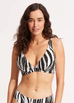 Zahara DD Fixed Tri Bra - Black -Fashion Swimwear Store 31306DD953 Black 3