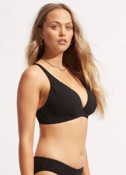 Second Wave DD Fixed Tri Bra - Black -Fashion Swimwear Store 31306DD968 Black 3