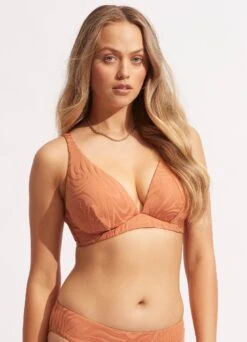 Second Wave DD Fixed Tri Bra - Copper Tan -Fashion Swimwear Store 31306DD968 Copper 20Tan 3