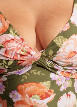 Paradise Garden DD Wrap Front Tankini Top - Avocado -Fashion Swimwear Store 31318DD960 Avocado 6