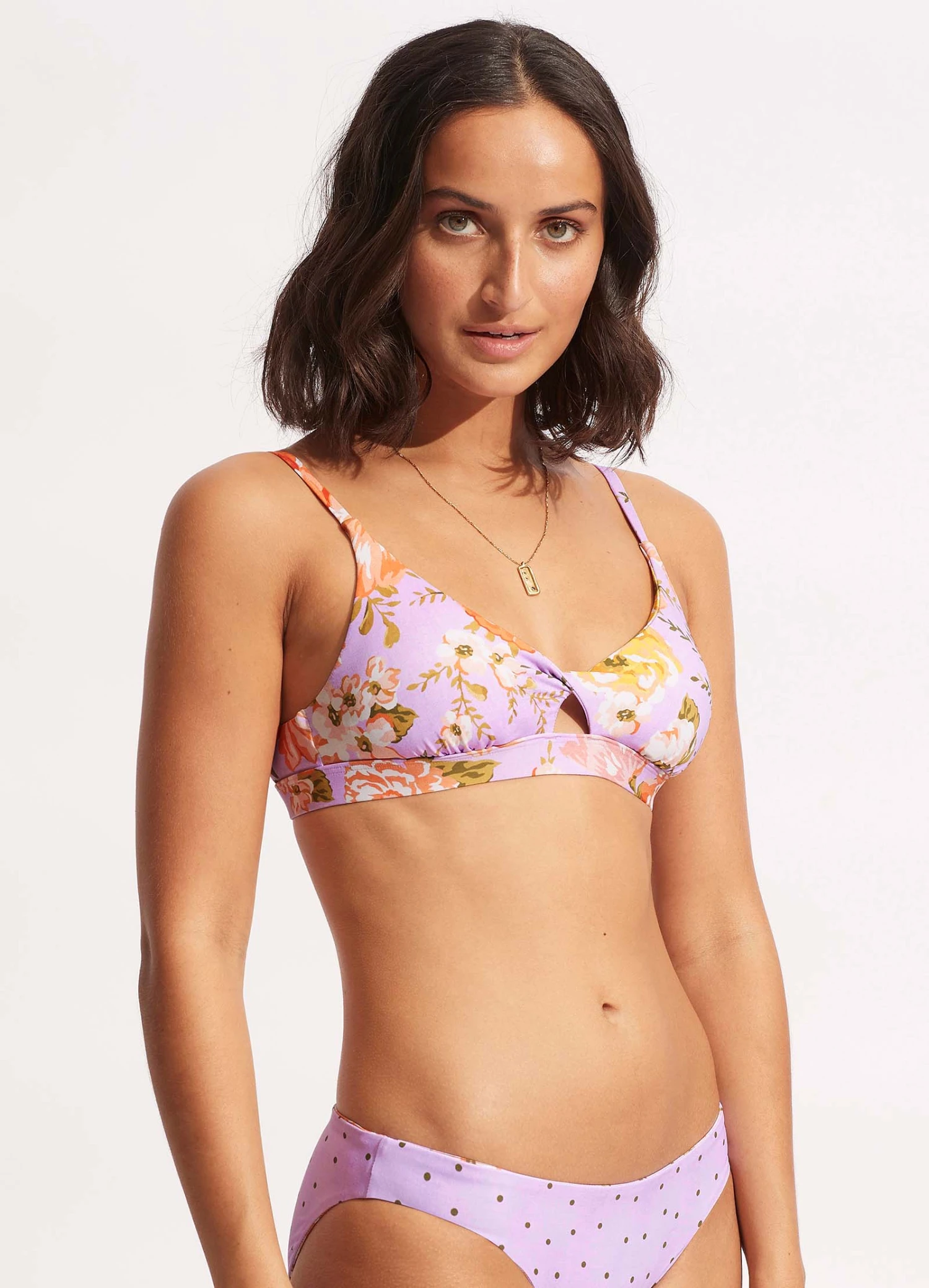 Paradise Garden Twist Front Bralette - Lilac 5 Paradise Garden Twist Front Bralette - Lilac - Image 3