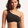 Seafolly Collective One Shoulder Top 2 Seafolly Collective One Shoulder Top -Fashion Swimwear Store 31342 942 Black 2