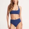 Sea Dive Scoop Neck Halter Bikini Top - Ultramarine