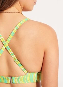 Mod Squad DD Scoop Neck Halter - Lime Burst -Fashion Swimwear Store 31368DD050 Lime 20Burst 7