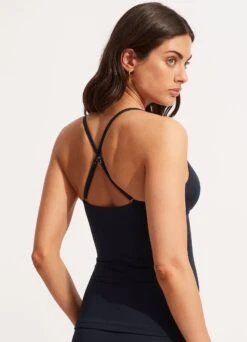 Seafolly Collective Wrap Front Tankini Top - True Navy -Fashion Swimwear Store 31381 942 True 20Navy 4