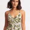 Island In The Sun Wrap Front Tankini Top - Avocado 1 Island In The Sun Wrap Front Tankini Top - Avocado -Fashion Swimwear Store 31381 946 Avocado 1