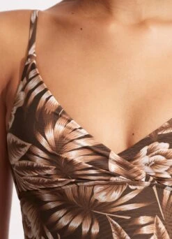 Island In The Sun Wrap Front Tankini Top - Tiramisu -Fashion Swimwear Store 31381 946 Tiramisu 5