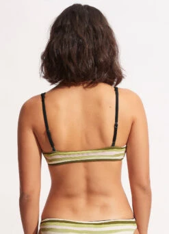 Sun Stripe Reversible Bralette - Avocado -Fashion Swimwear Store 31389 947 Avocado 4