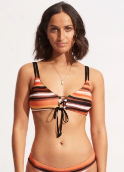 Sun Stripe Reversible Bralette - Black -Fashion Swimwear Store 31389 947 Black 3