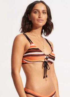 Sun Stripe Reversible Bralette - Black -Fashion Swimwear Store 31389 947 Black 4