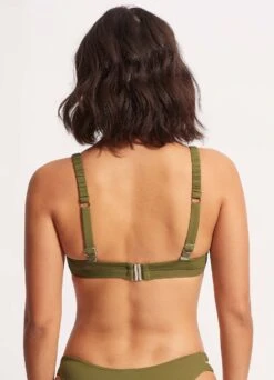 Seafolly Collective Gathered Strap Bralette - Avocado 10 Seafolly Collective Gathered Strap Bralette - Avocado -Fashion Swimwear Store 31390 942 Avocado 4