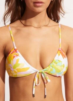 Palm Springs Drawstring Bralette - Lime Light -Fashion Swimwear Store 31393 703 Limelight 7