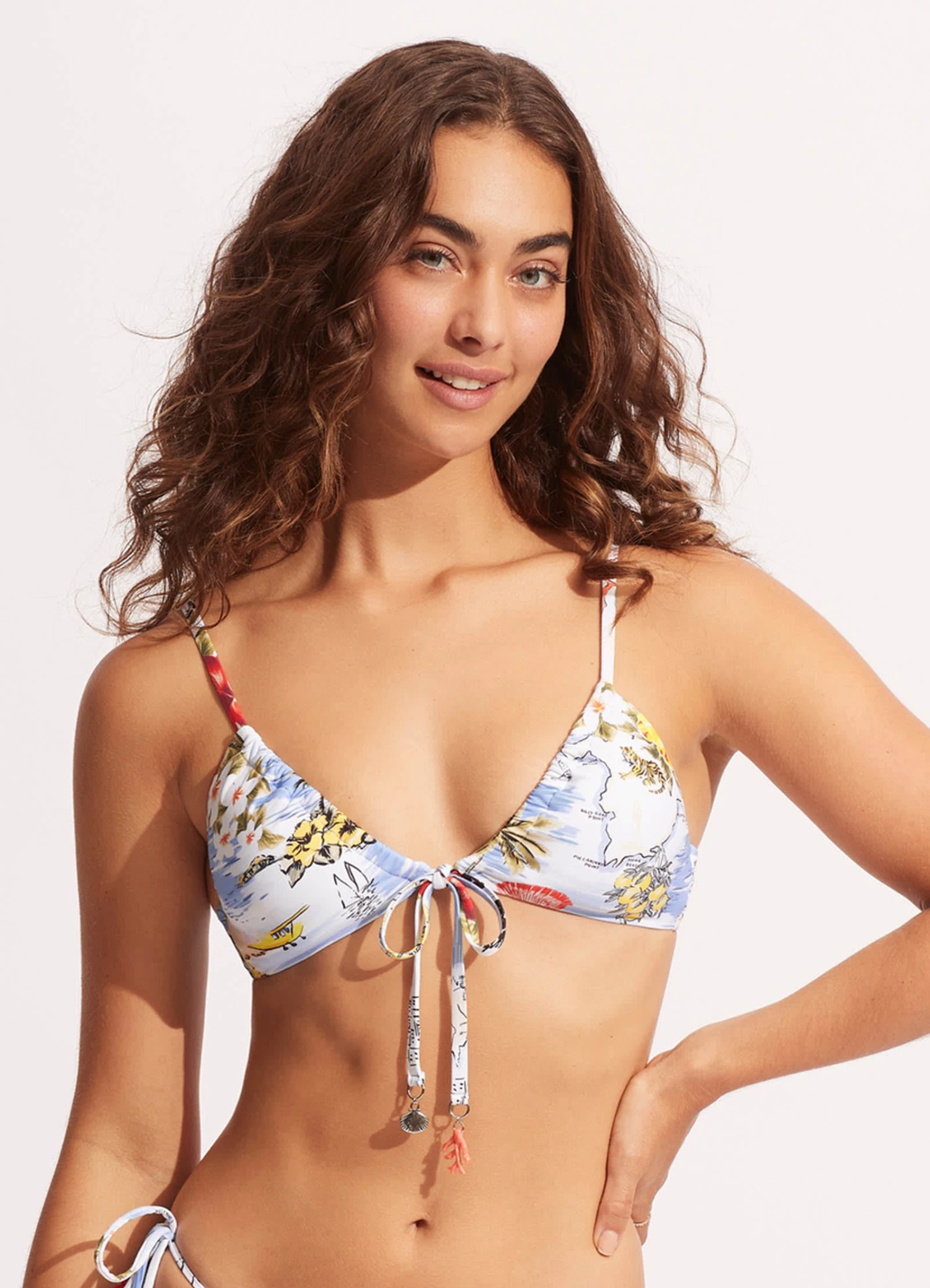 Coast To Coast Drawstring Bralette - Powder Blue 4 Coast To Coast Drawstring Bralette - Powder Blue - Image 2