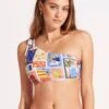 On Vacation One Shoulder Top With Tie - Azure 2 On Vacation One Shoulder Top With Tie - Azure -Fashion Swimwear Store 31394 022 Azure 3