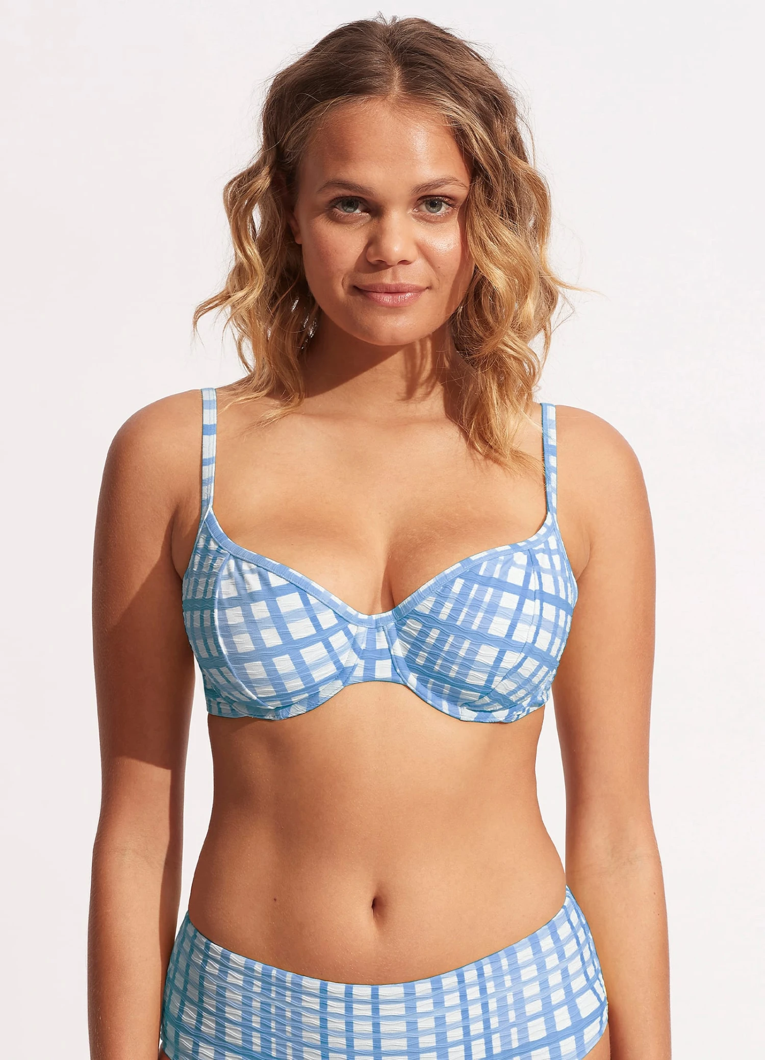 Amalfi Check DD Underwire Bra - Amalfi Blue 4 Amalfi Check DD Underwire Bra - Amalfi Blue - Image 2
