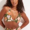 Paradise Garden Tab Front Halter Bra - Avocado -Fashion Swimwear Store 31400 960 Avocado 1