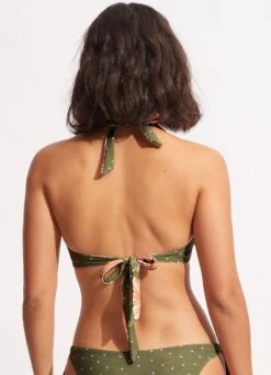 Paradise Garden Tab Front Halter Bra - Avocado -Fashion Swimwear Store 31400 960 Avocado 6