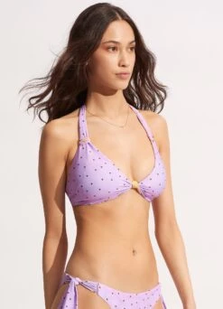 Paradise Garden Tab Front Halter Bra - Lilac -Fashion Swimwear Store 31400 960 Lilac 4