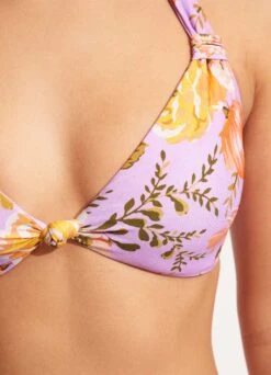 Paradise Garden Tab Front Halter Bra - Lilac -Fashion Swimwear Store 31400 960 Lilac 7
