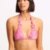 Sea Skin Slide Triangle Bikini Top - Fuchsia Rose 2 Sea Skin Slide Triangle Bikini Top - Fuchsia Rose -Fashion Swimwear Store 31401 064 FuchsiaRos 3