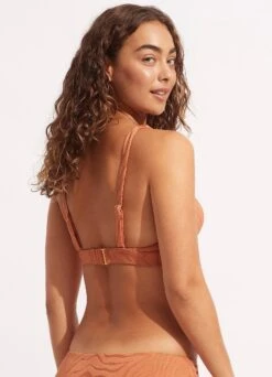 Second Wave Longline Tri Top - Copper Tan -Fashion Swimwear Store 31404 968 Copper 20Tan 4