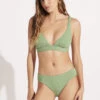 Second Wave Longline Tri Top - Palm Green -Fashion Swimwear Store 31404 968 PalmGreen 3