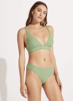 Second Wave Longline Tri Top - Palm Green 9 Second Wave Longline Tri Top - Palm Green -Fashion Swimwear Store 31404 968 PalmGreen 5