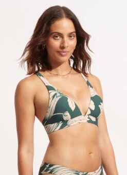 Fleur De Bloom Longline Tri - Evergreen 8 Fleur De Bloom Longline Tri - Evergreen -Fashion Swimwear Store 31404 983 Evergreen 3