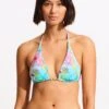 Under The Sea Reversible Slide Triangle Bikini Top - Blue Mist -Fashion Swimwear Store 31412 061 Blue 20Mist 3