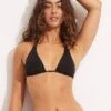 Second Wave Longline Slide Tri Top - Black 1 Second Wave Longline Slide Tri Top - Black -Fashion Swimwear Store 31412 968 Black 1